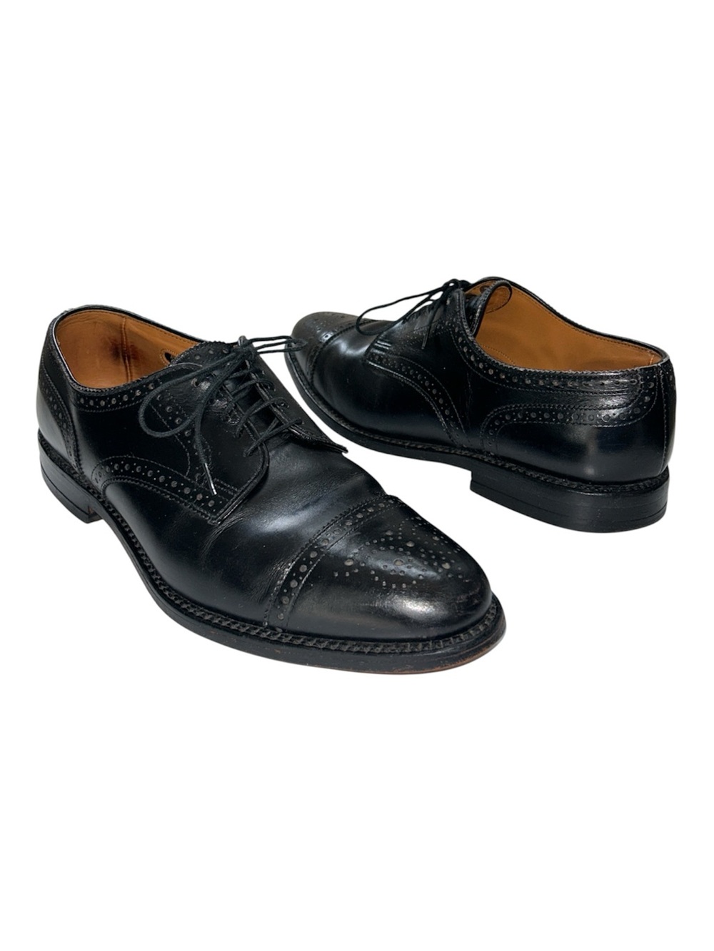 Allen Edmonds Sanford Black Leather lace up Cap-Toe‎ Derby shoe. Size 9 D